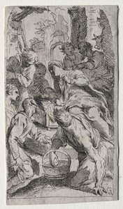 Fødselen af after Jacopo Palma il Giovane