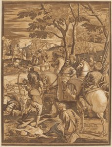 Korsfæstelsen (højre panel) af after Jacopo Tintoretto John Baptist Jackson