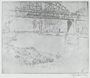 The City Bridge, St. Louis [nederst] af after Joseph Pennell