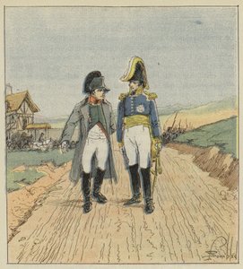 På vej til Elba-øen møder Napoleon Augereau af after Louis Charles Bombled