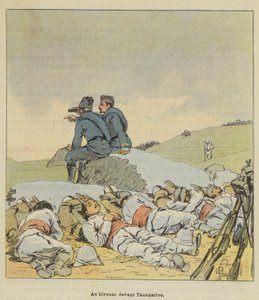 Ved bivuakken foran Antananarivo af after Louis Charles Bombled