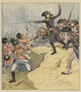 Bonaparte såret i Toulon af after Louis Charles Bombled
