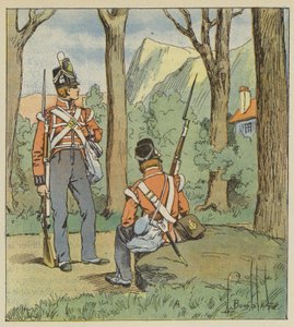 Det var her, de to engelske soldater var stationeret for at holde øje med os af after Louis Charles Bombled