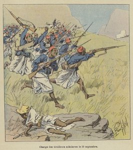 Anklagen mod de Sakalaviske træfninger den 19. september af after Louis Charles Bombled