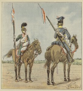 Chevau-lightere, franske Lancers, Polakker af after Louis Charles Bombled