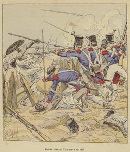 Kæmp foran Tamatave i 1829 af after Louis Charles Bombled