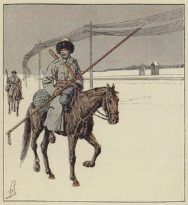 Kærlighedens kosakker bevogter den transsibiriske jernbane af after Louis Charles Bombled