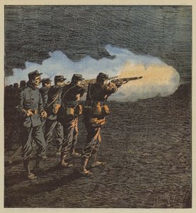 En hjælpende hånd fra kaptajn Chabrillat i Santilly af after Louis Charles Bombled
