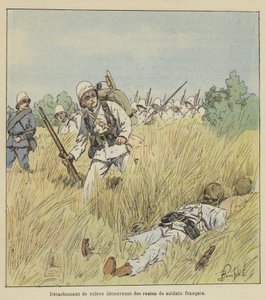 Nødhjælpsafdeling opdager resterne af franske soldater af after Louis Charles Bombled