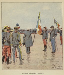 Uddeling af flag i Sathonay af after Louis Charles Bombled