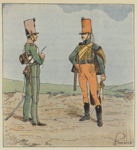 Spejder og jæger til hest, Unggarde 1813-1815 af after Louis Charles Bombled
