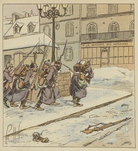 For sent og forsigtigt indtog de første preussere i Le Mans af after Louis Charles Bombled