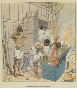 Fahavalos kaster en madagaskisk æske af after Louis Charles Bombled