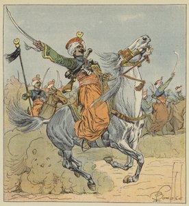 Imperial Guard, Mameluck, eskadrille knyttet til regimentet af chasseurs en cheval af after Louis Charles Bombled