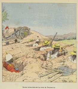 Hovas forskanset på Antananarivo-vejen af after Louis Charles Bombled