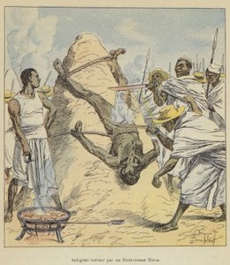 Indfødt tortur af guvernør Hova af after Louis Charles Bombled