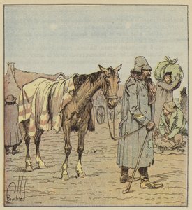 Mercanti-jøde, der ledsager de tyske hære, fra naturen af after Louis Charles Bombled