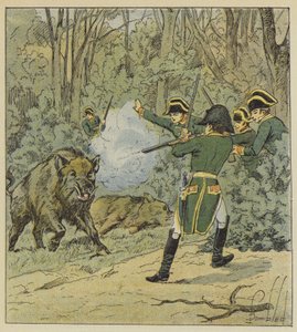 Kejseren ornejagt i Marly-skoven af after Louis Charles Bombled