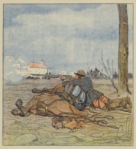 Oberst Girards død af after Louis Charles Bombled