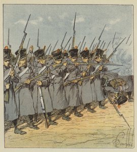 Den modige ungdom, som han befaler, smidig til alt af after Louis Charles Bombled