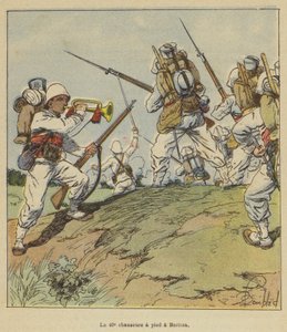 Den 40. jægere til fods i Beritza af after Louis Charles Bombled