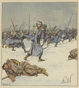 Jæger Martin, 10. bataljon, efterlader sin bajonet i liget af en preussisk underofficer af after Louis Charles Bombled