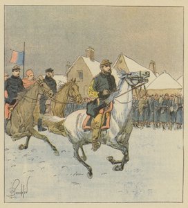 Oberst Lipowski går linjerne i Alencon-kampen af after Louis Charles Bombled