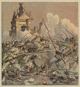 Nattekampen på pladsen af after Louis Charles Bombled