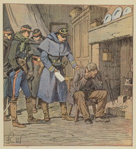 Kommandant Safflet giver landmand Blanchet en kupon på 875 francs fra korpsets fond af after Louis Charles Bombled