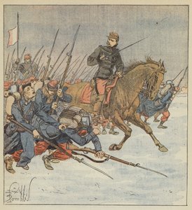 General Deflandre træner bataljon til at angribe Layes af after Louis Charles Bombled