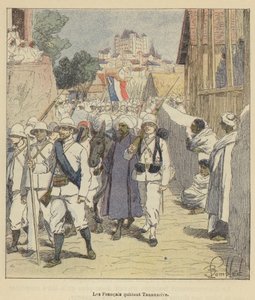 Franskmændene forlader Antananarivo af after Louis Charles Bombled