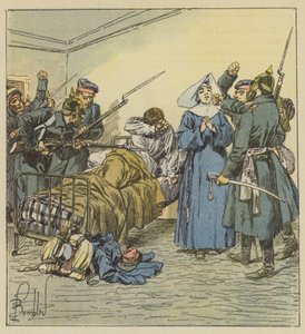 Preusserne har ambulancen på boulevard Negrier af after Louis Charles Bombled