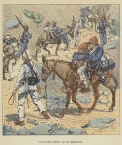 Ekloperne evakuerede på ambulancerne af after Louis Charles Bombled