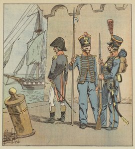 De samme mænd var derfor både sømænd og soldater. af after Louis Charles Bombled
