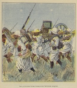 Hova-fanger bærer det erobrede artilleri af after Louis Charles Bombled