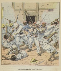 Sergent Delalbre og Argaud i Antsirabe af after Louis Charles Bombled