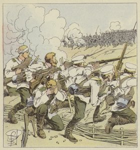 Sibiriske træfninger i Vafangou af after Louis Charles Bombled