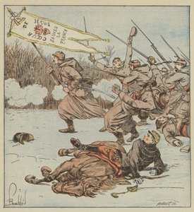 De pavelige zouave angriber Loigny af after Louis Charles Bombled