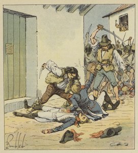 Massakren på franskmændene i Verona af after Louis Charles Bombled