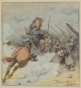 Oberst de Kontskis død af after Louis Charles Bombled