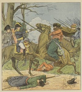 Napoleon overraskede i Brienne af kosakkerne af after Louis Charles Bombled