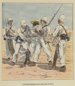 Patrulje beslaglægger våben på en Hova af after Louis Charles Bombled