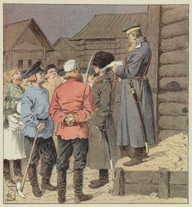 Proklamation af krigen i Sibirien af after Louis Charles Bombled