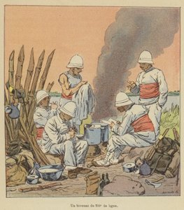 En 200. linje bivuak af after Louis Charles Bombled