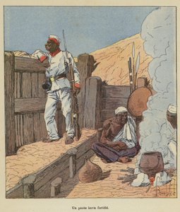 En hova befæstet post af after Louis Charles Bombled