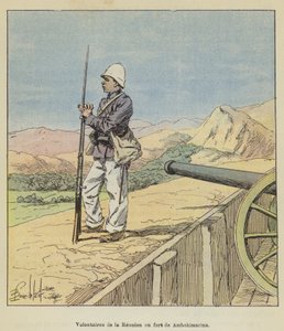 Frivillige til genforening på Ambohimarina-fortet af after Louis Charles Bombled