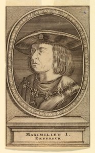 Portræt af Maximilian I (1459-1519) af after Lucas van Leyden