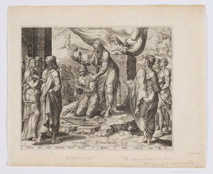 Samuel salver David af after Maarten van Heemskerck