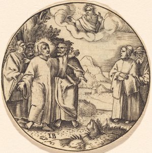 Kristus med tre af sine apostle af after Master IB