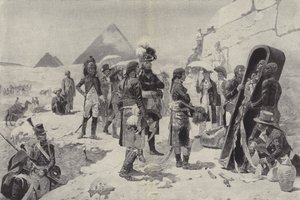 Napoleon før pyramiderne overvejer en faraos mumie af after Maurice Henri Orange